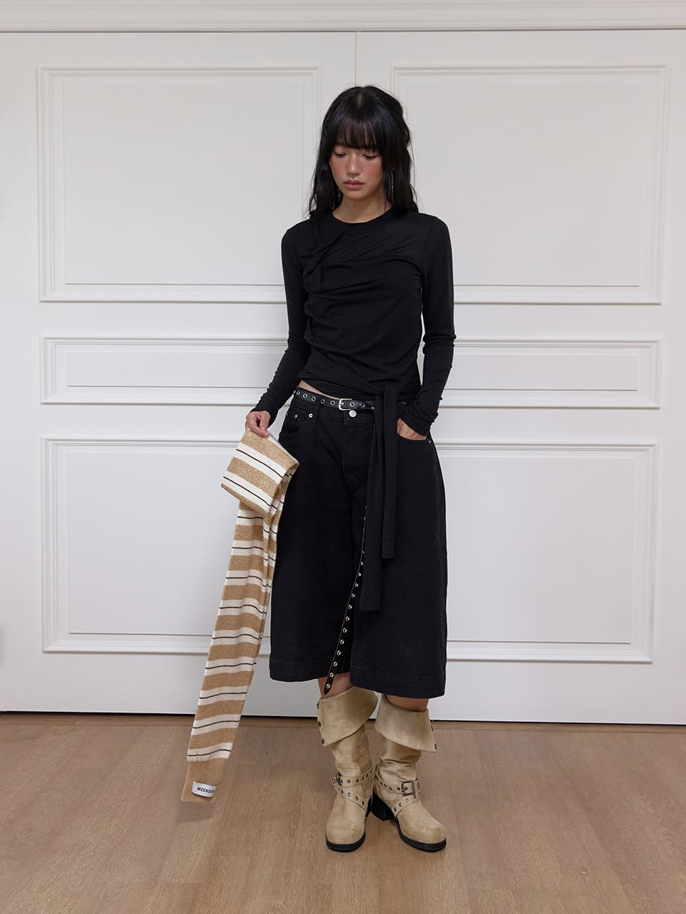 ツイストシアータイドトップ - ブラック | MEENDERI | HANA(ハナ) #6