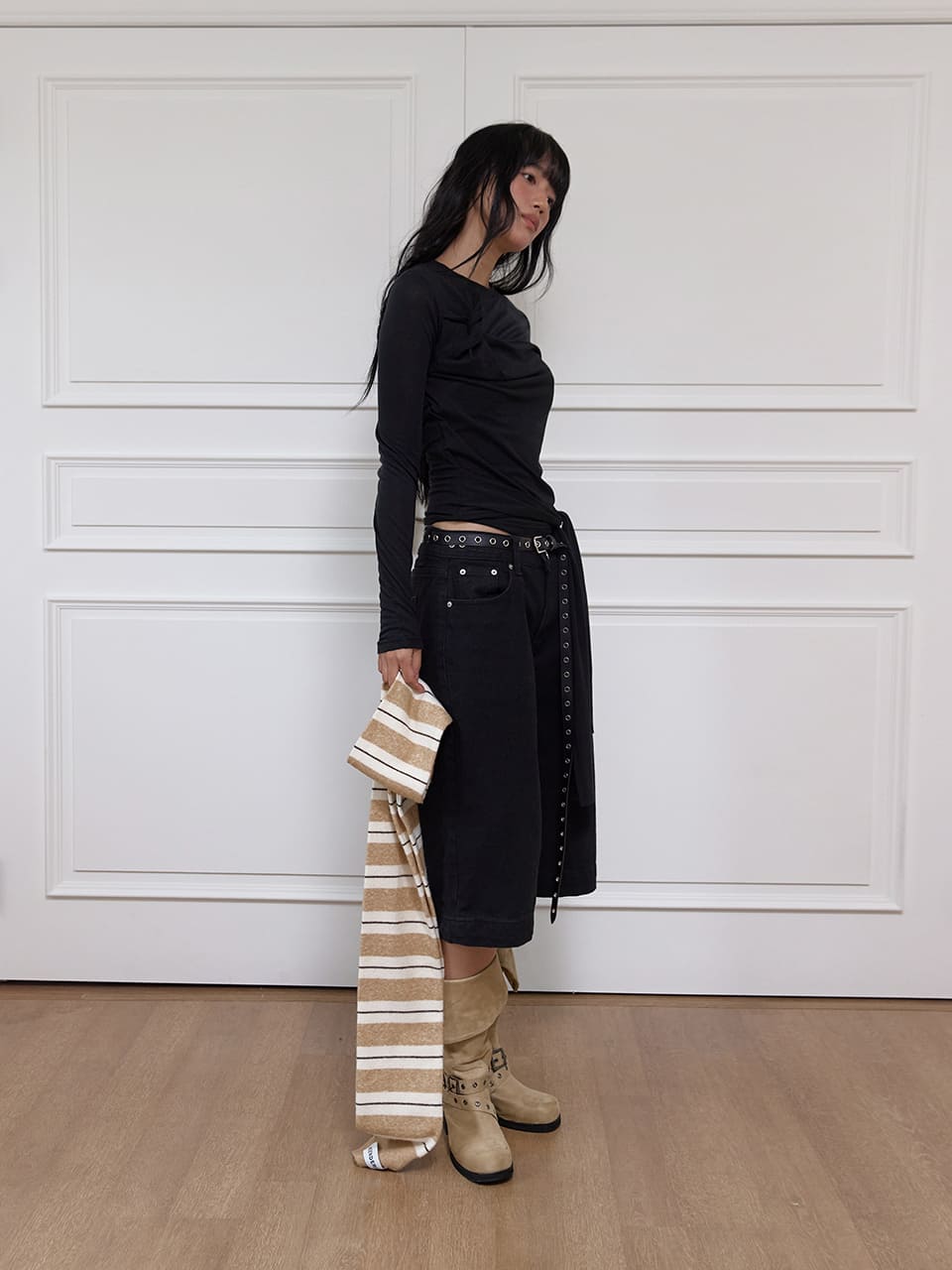 ツイストシアータイドトップ - ブラック | MEENDERI | HANA(ハナ) #7