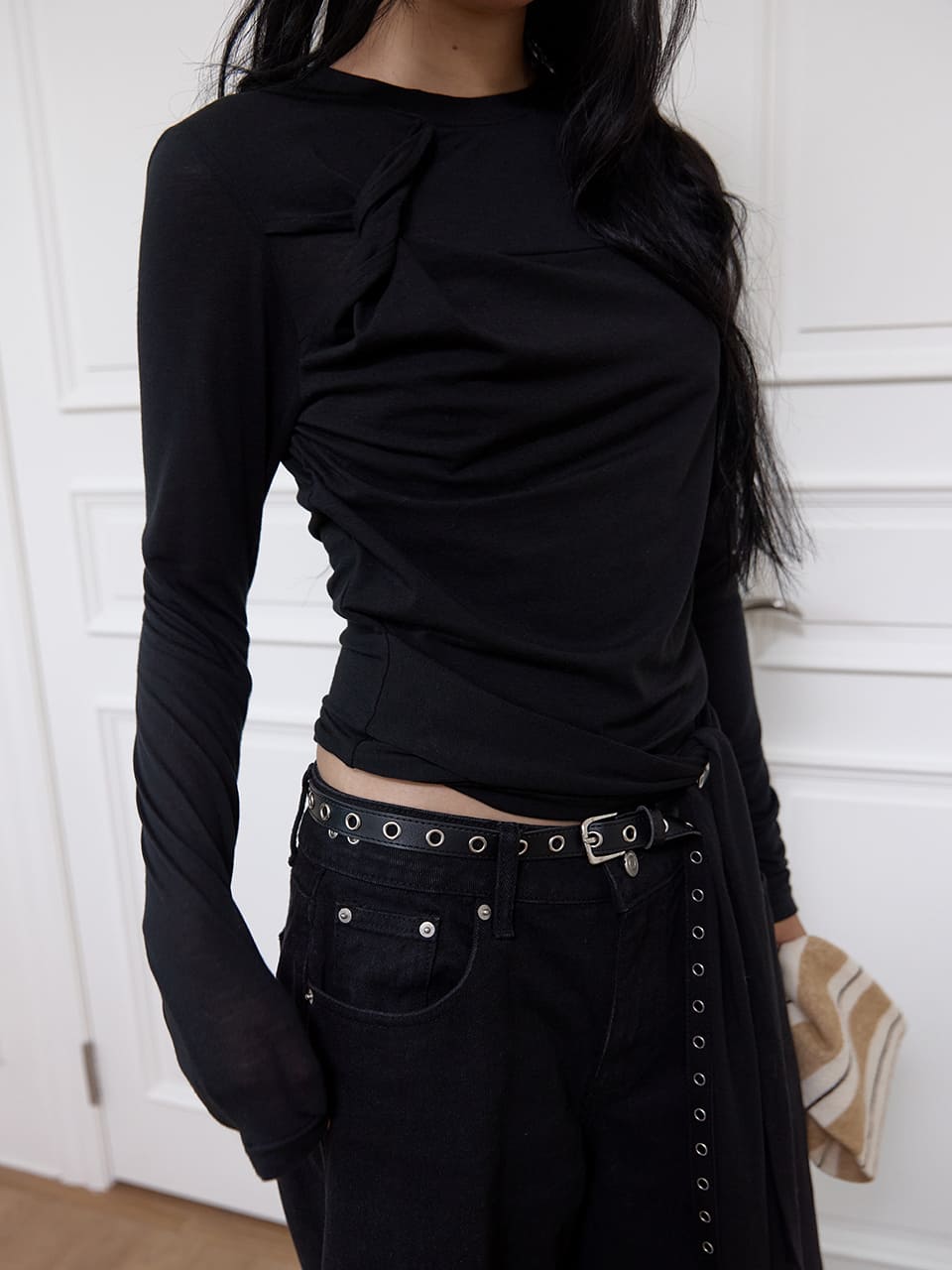 ツイストシアータイドトップ - ブラック | MEENDERI | HANA(ハナ) #8