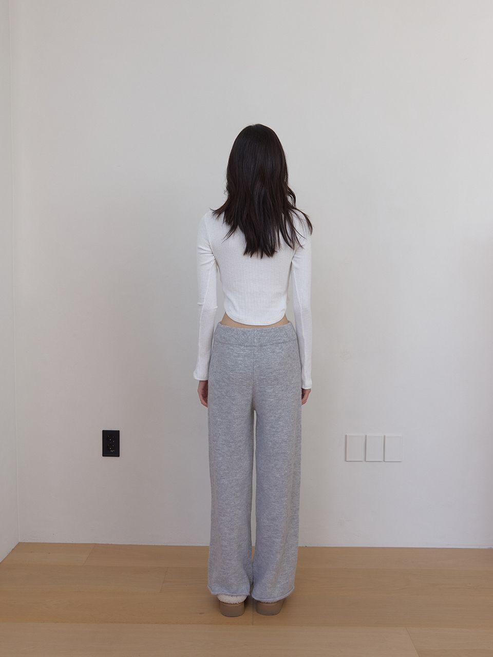 AS BASIC ニットワイドパンツ (グレー) | ASURA | HANA(ハナ) #12
