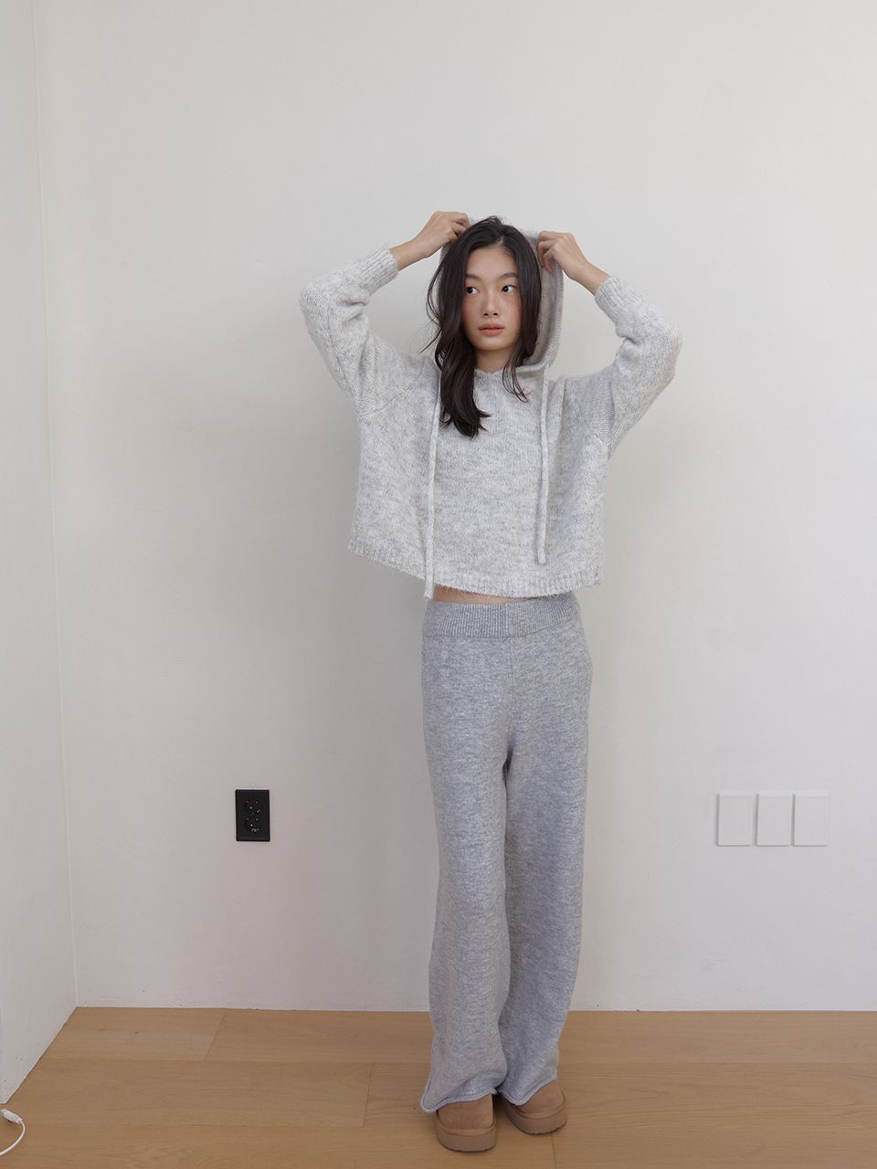 AS BASIC ニットワイドパンツ (グレー) | ASURA | HANA(ハナ) #8