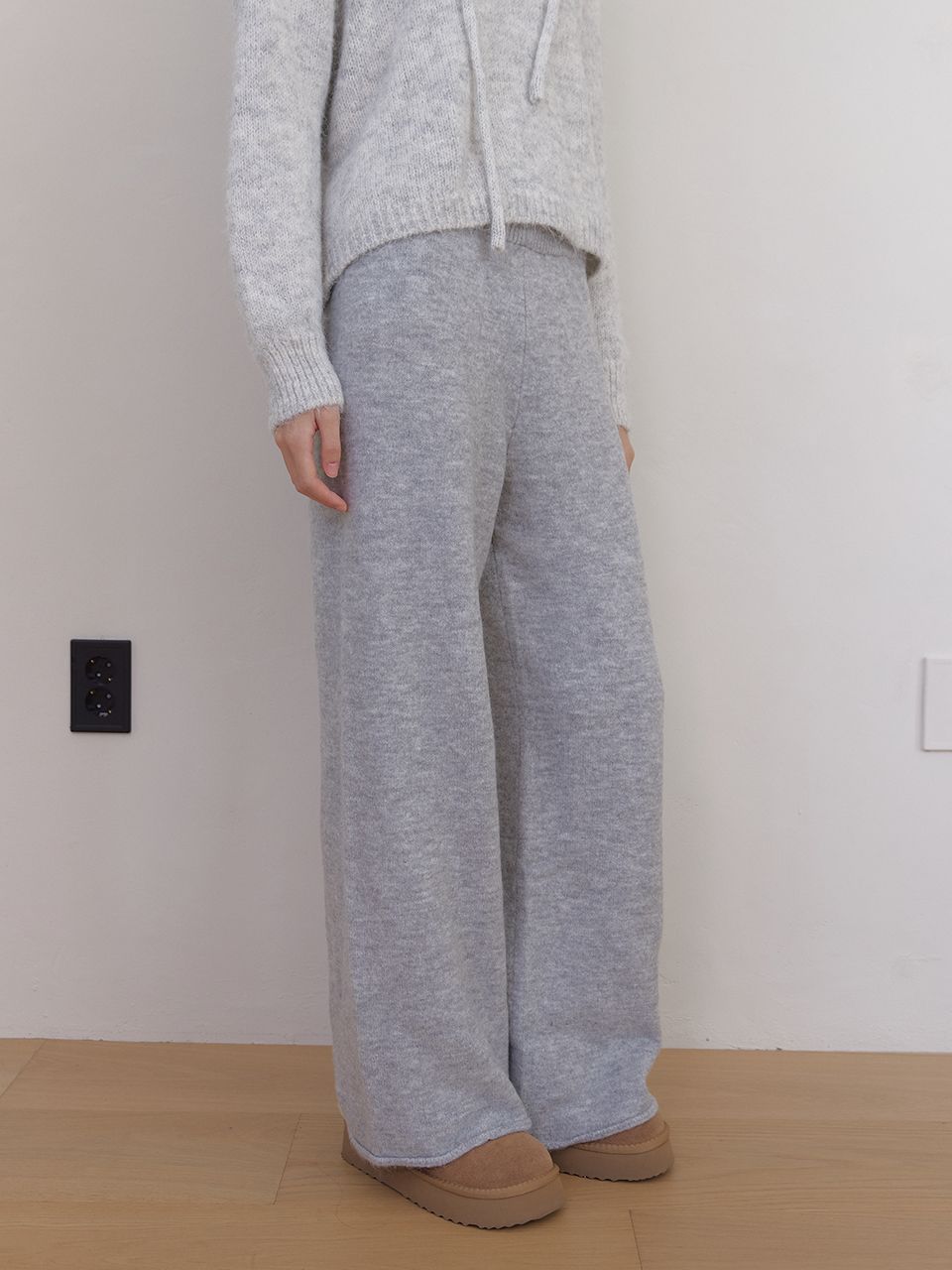 AS BASIC ニットワイドパンツ (グレー) | ASURA | HANA(ハナ) #9