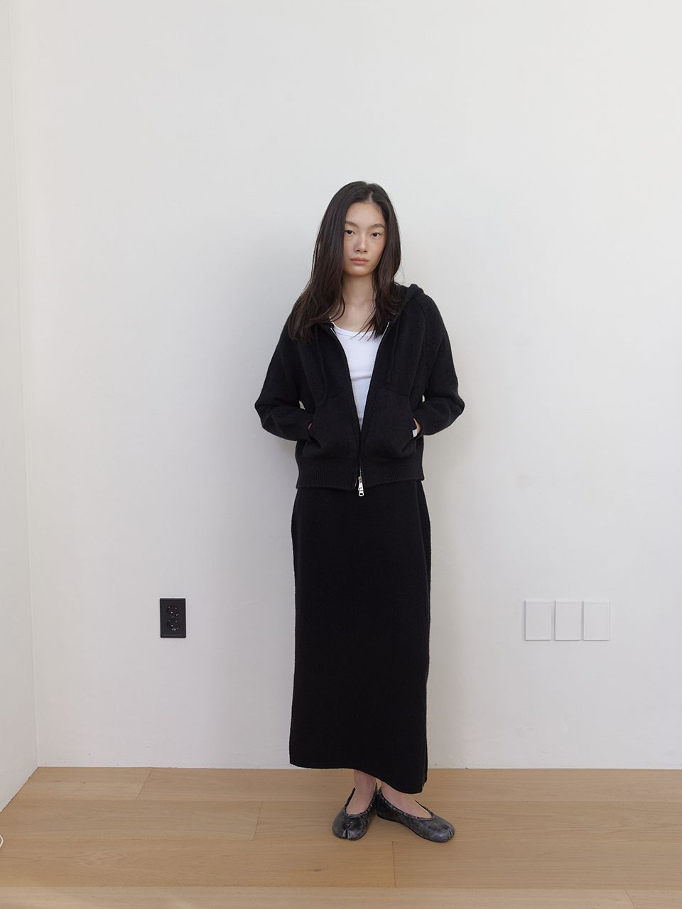 AS BASIC ニットミディスカート (ブラック) | ASURA | HANA(ハナ) #3