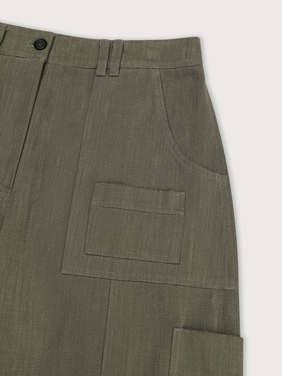 DOUBLE POCKET WIDE PANTS _KHAKI | ETHOS | HANA(ハナ) #8