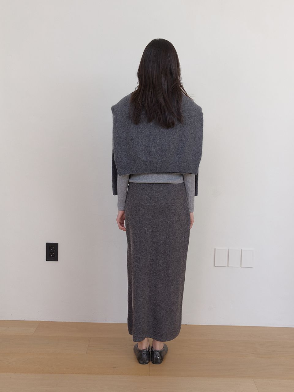 AS BASICニットミディスカート (グレー) | ASURA | HANA(ハナ) #13