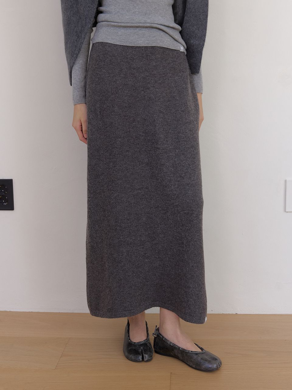 AS BASICニットミディスカート (グレー) | ASURA | HANA(ハナ) #5