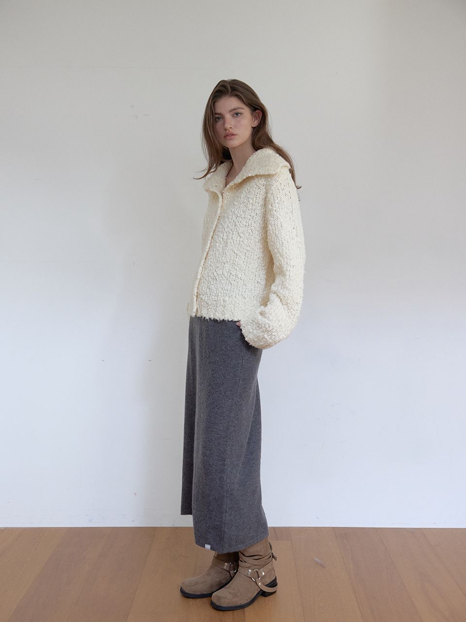 AS BASICニットミディスカート (グレー) | ASURA | HANA(ハナ) #7