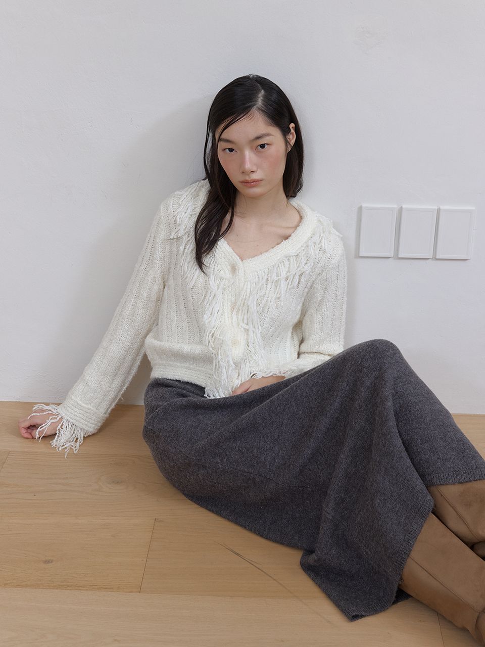 AS BASICニットミディスカート (グレー) | ASURA | HANA(ハナ) #10