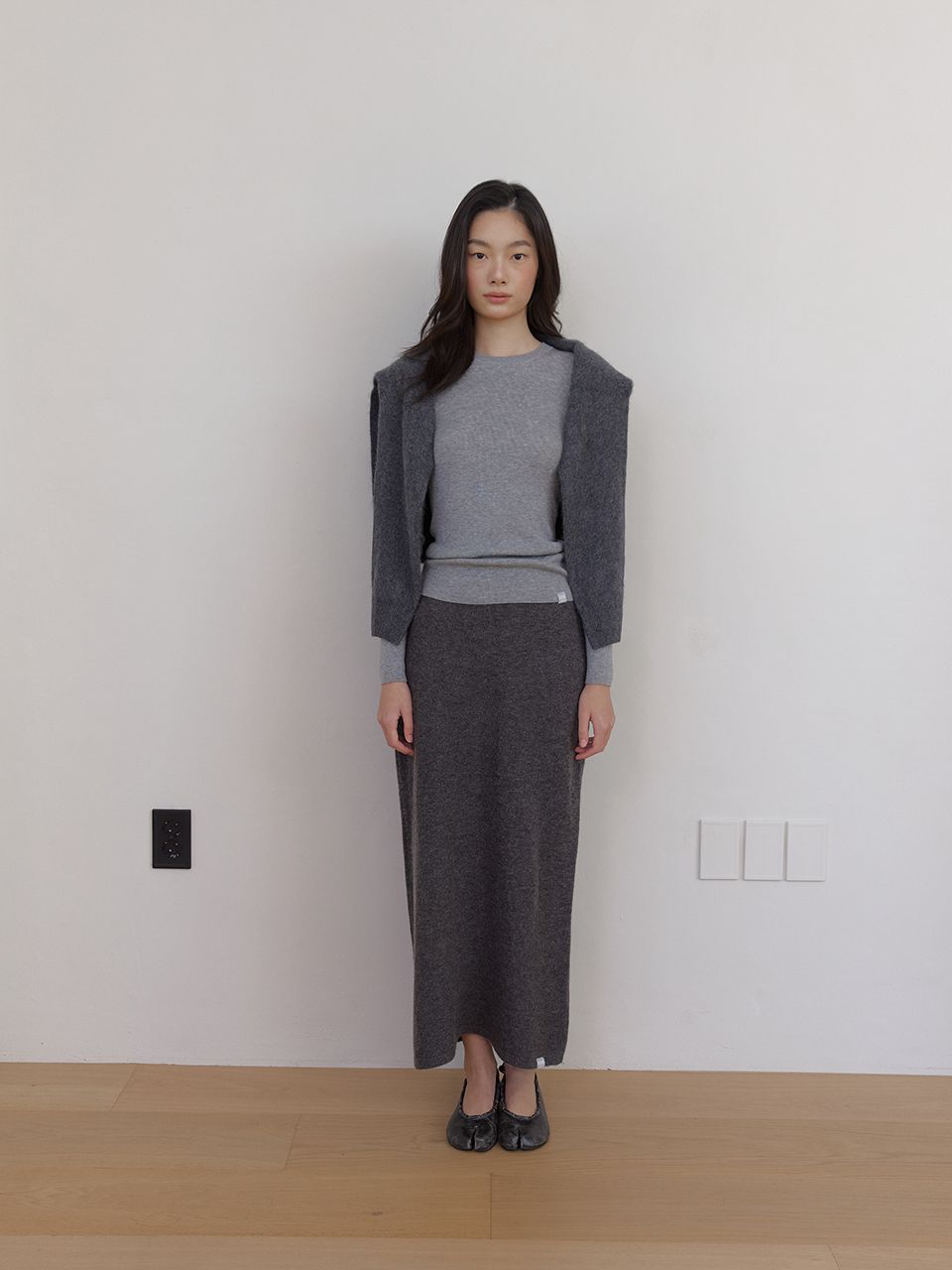 AS BASICニットミディスカート (グレー) | ASURA | HANA(ハナ) #11