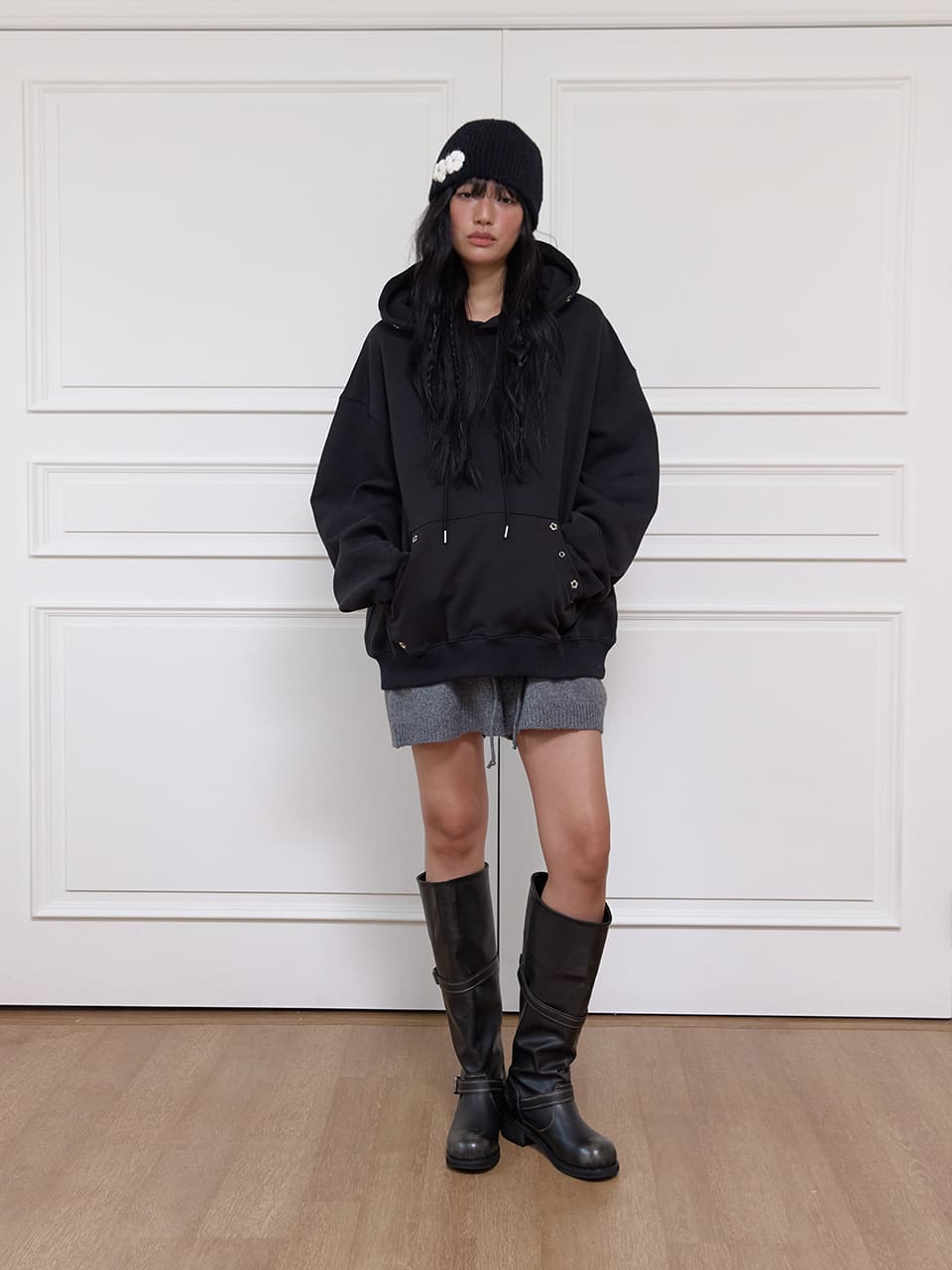 ベーシック ニット ショートパンツ - グレー | MEENDERI | HANA(ハナ) #9