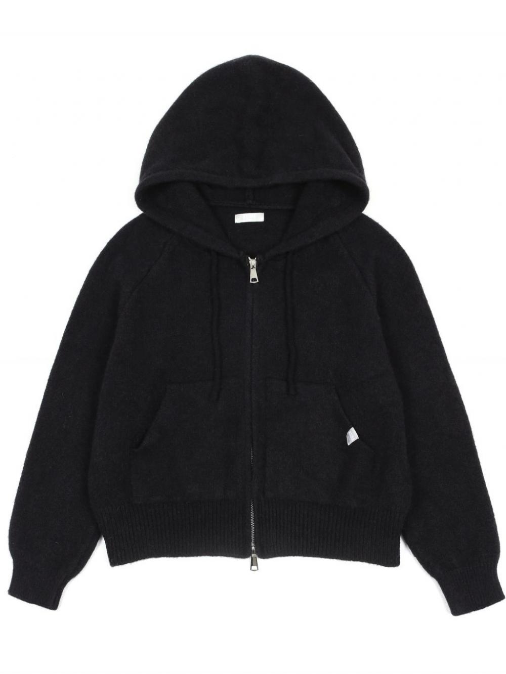 AS BASIC ニットフードジップアップ (ブラック) | ASURA | HANA(ハナ) #12