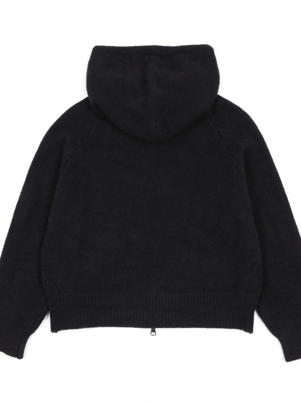 AS BASIC ニットフードジップアップ (ブラック) | ASURA | HANA(ハナ) #13