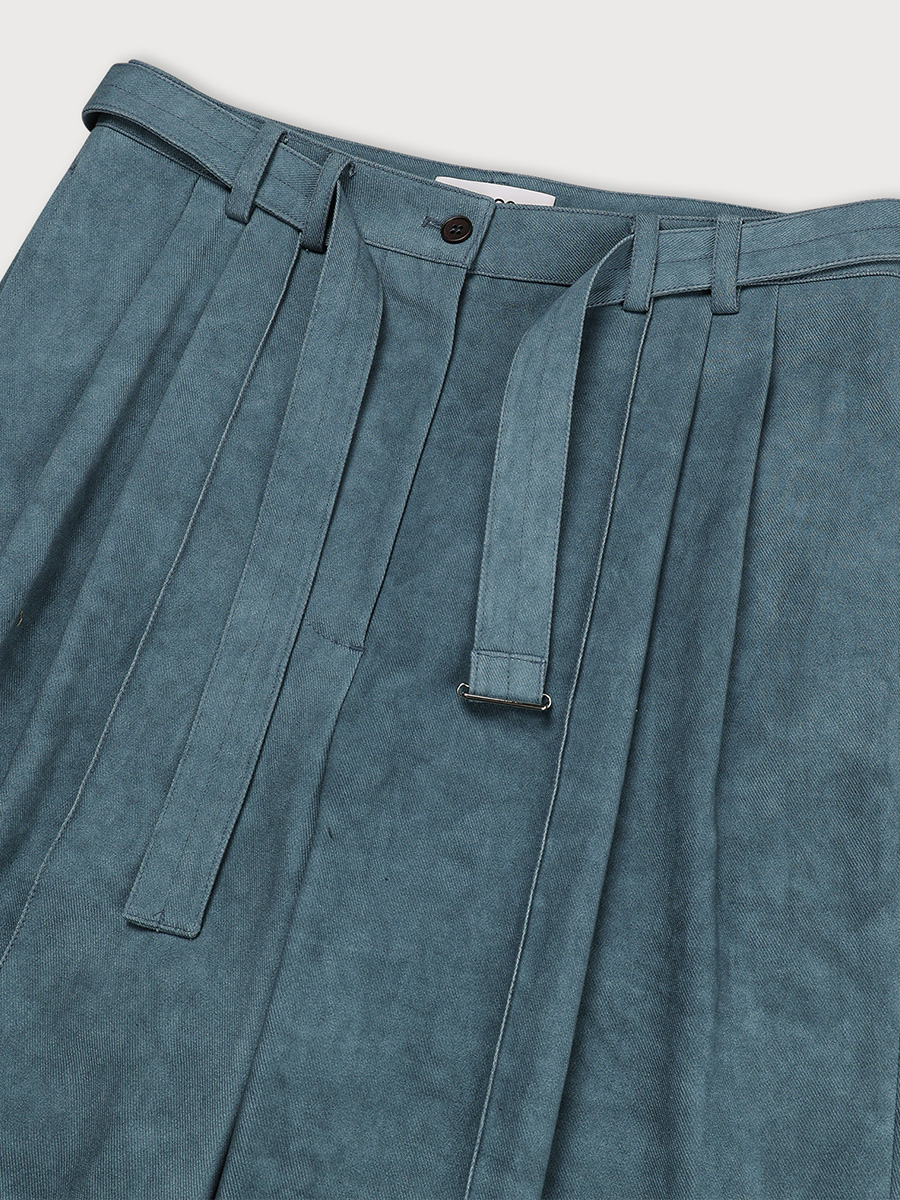 COTTON BELTED PANTS_WASHED BLUE | ETHOS | HANA(ハナ) #7