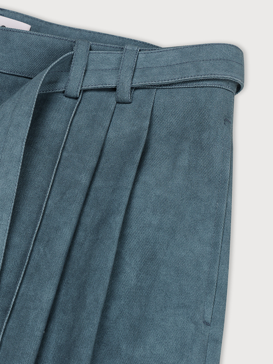 COTTON BELTED PANTS_WASHED BLUE | ETHOS | HANA(ハナ) #8