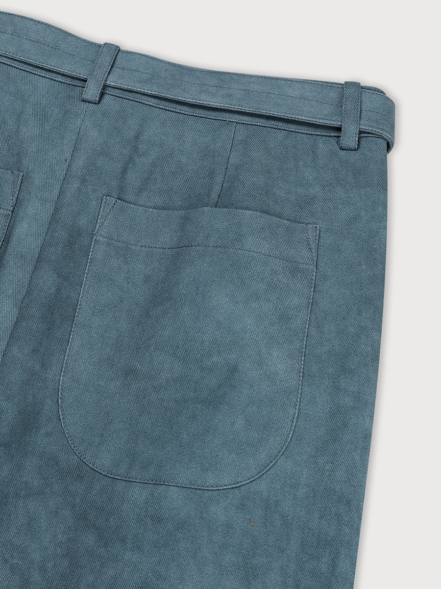 COTTON BELTED PANTS_WASHED BLUE | ETHOS | HANA(ハナ) #10
