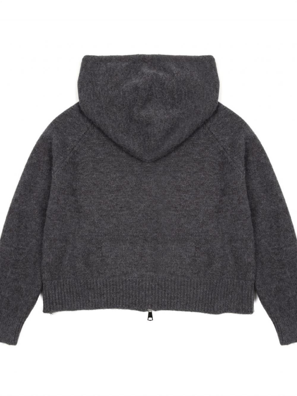 AS BASIC ニットフードジップアップ (ダークグレー) | ASURA | HANA(ハナ) #13