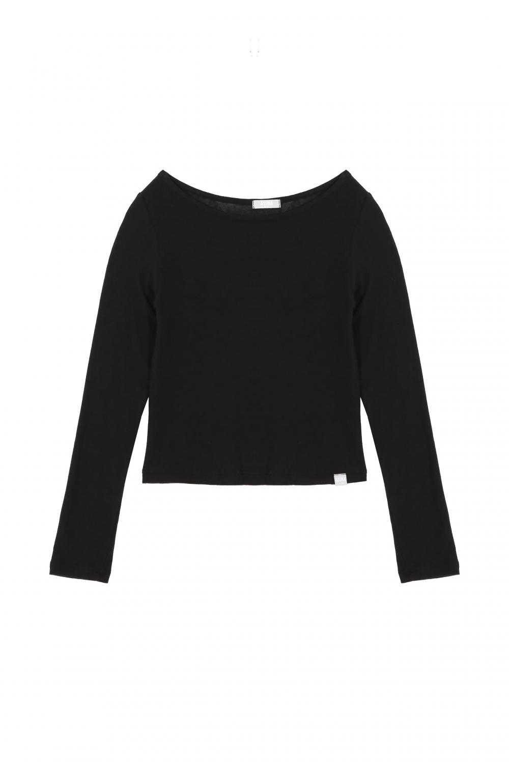 AS BASIC ボートネックTシャツ (ブラック) | ASURA | HANA(ハナ) #13