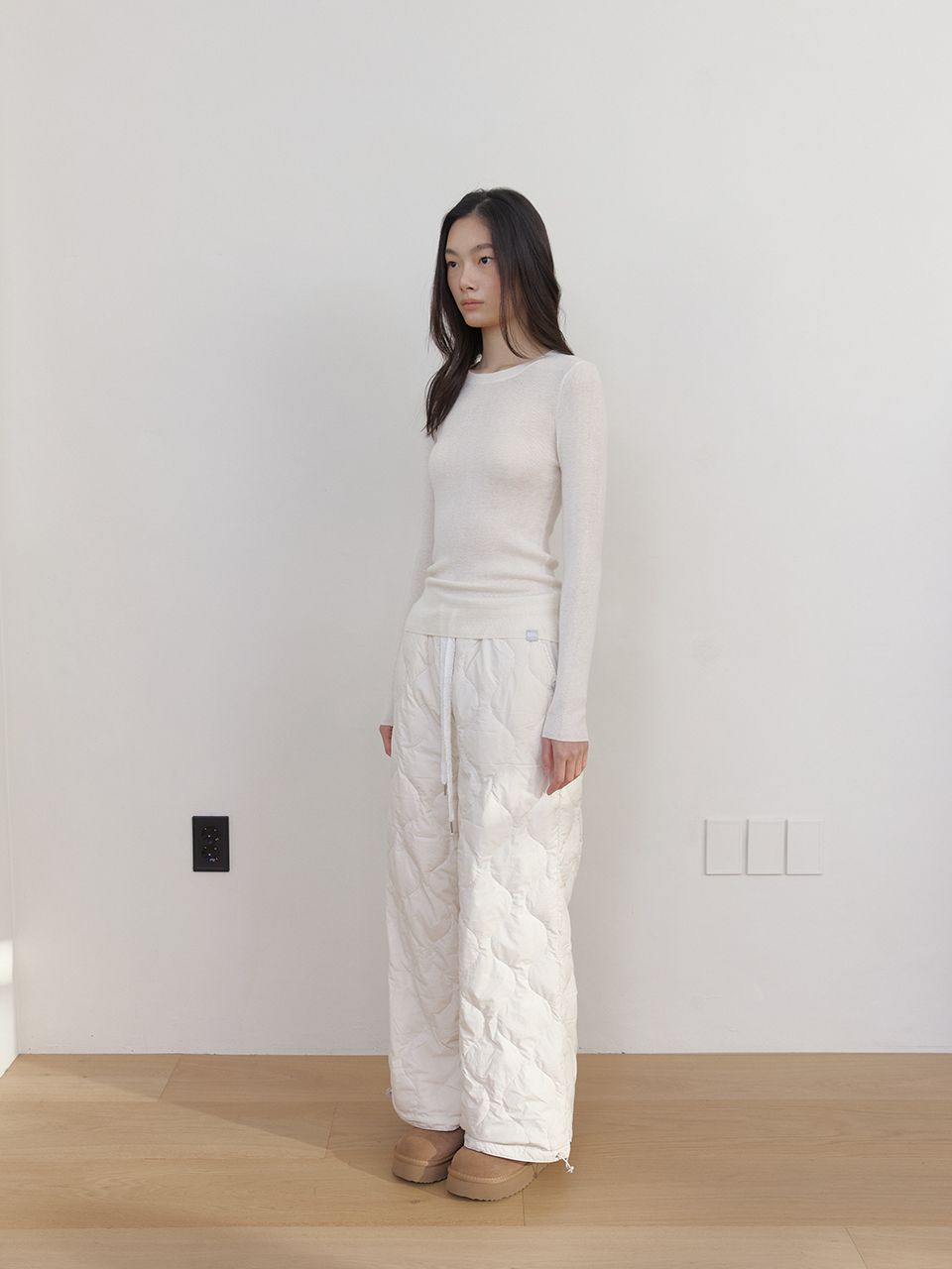 AS BASIC ウールラウンドニット (アイボリー) | ASURA | HANA(ハナ) #13