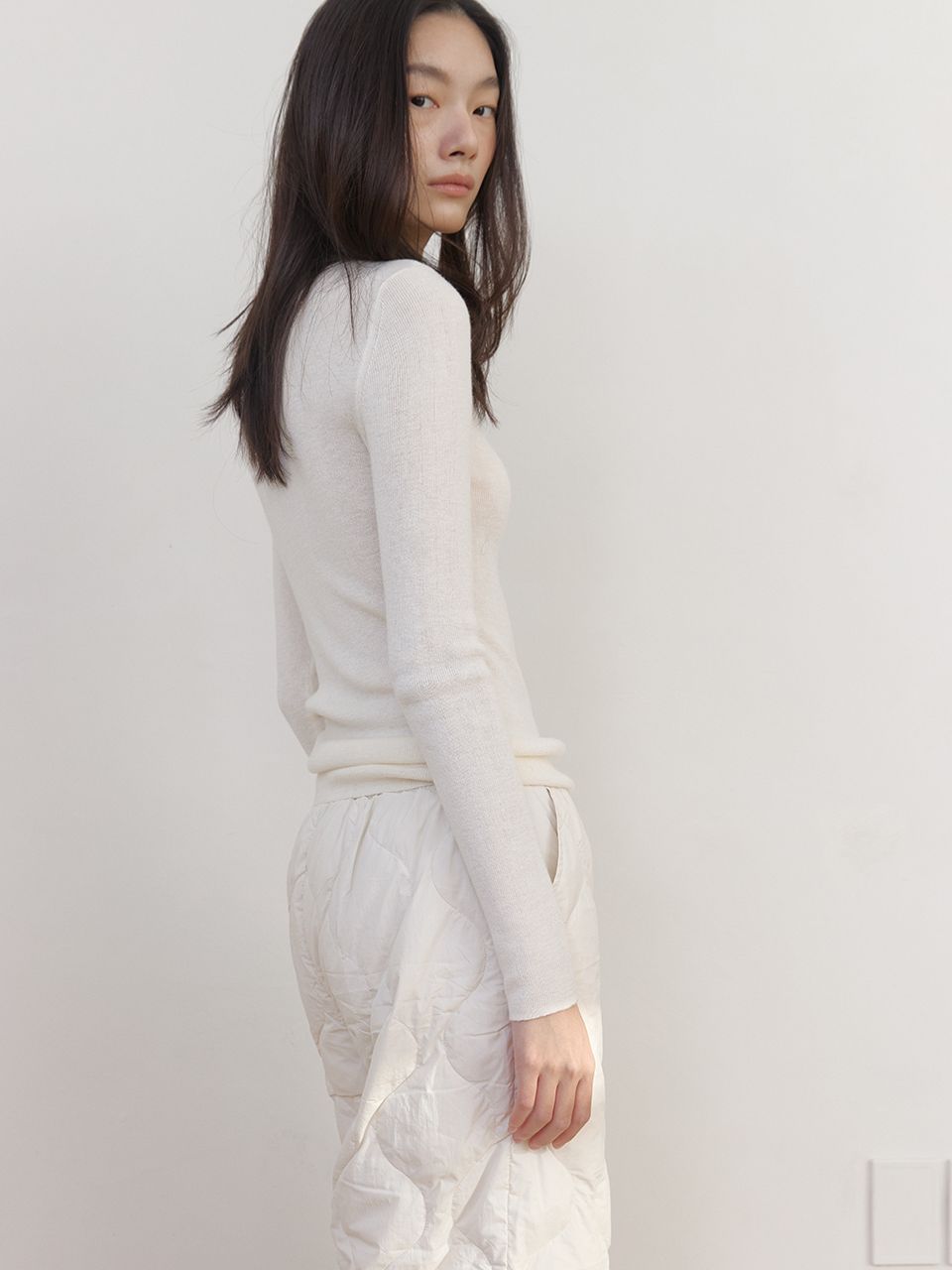 AS BASIC ウールラウンドニット (アイボリー) | ASURA | HANA(ハナ) #5
