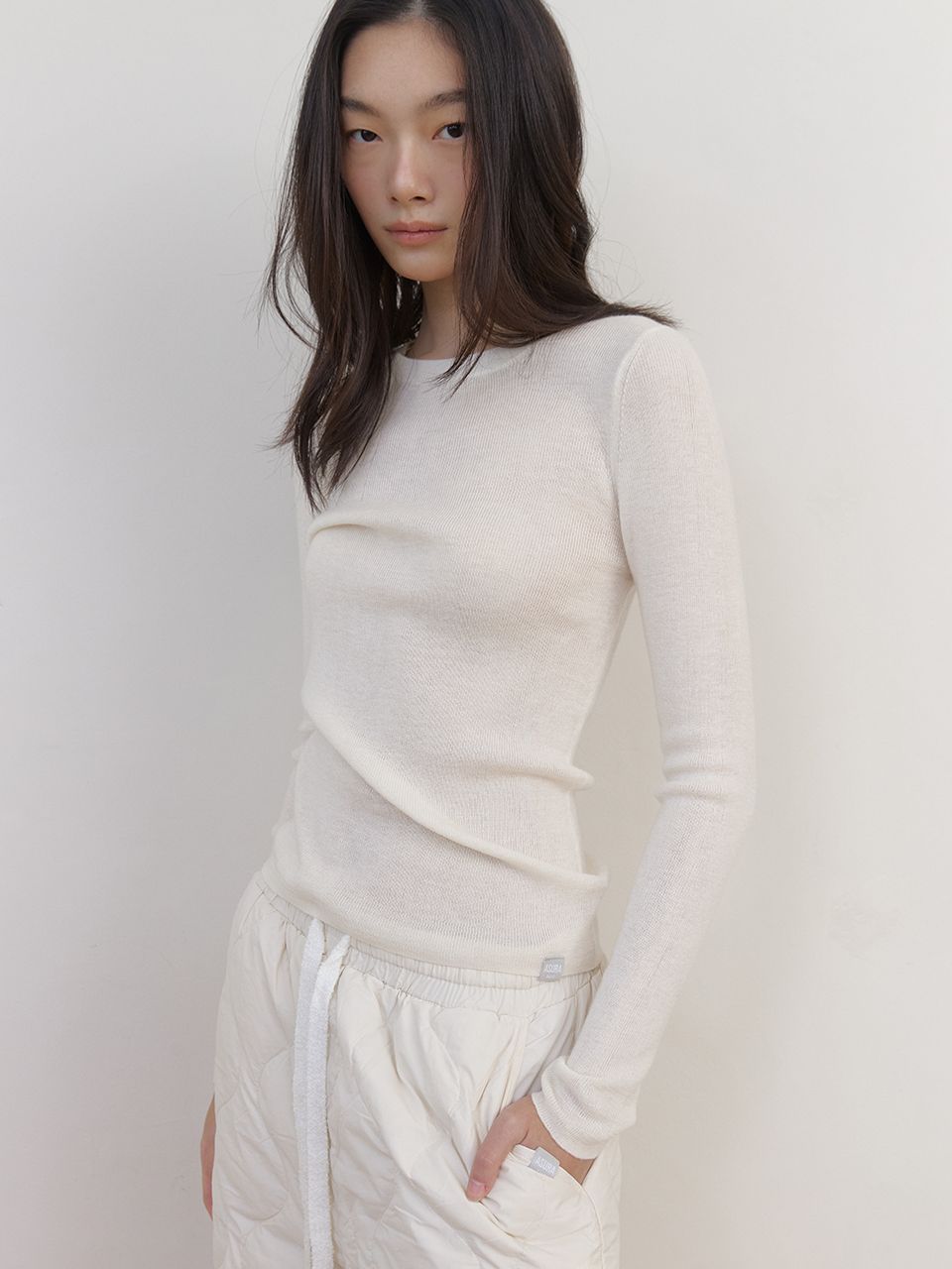 AS BASIC ウールラウンドニット (アイボリー) | ASURA | HANA(ハナ) #7