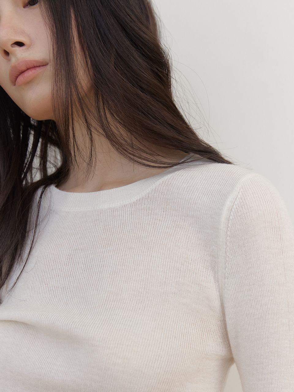 AS BASIC ウールラウンドニット (アイボリー) | ASURA | HANA(ハナ) #9