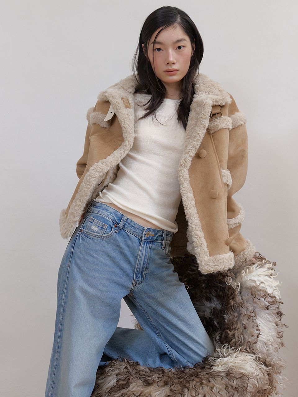 AS BASIC ウールラウンドニット (アイボリー) | ASURA | HANA(ハナ) #11