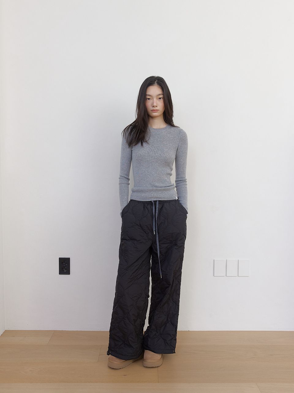 AS BASIC ウールラウンドニット (グレー) | ASURA | HANA(ハナ) #2