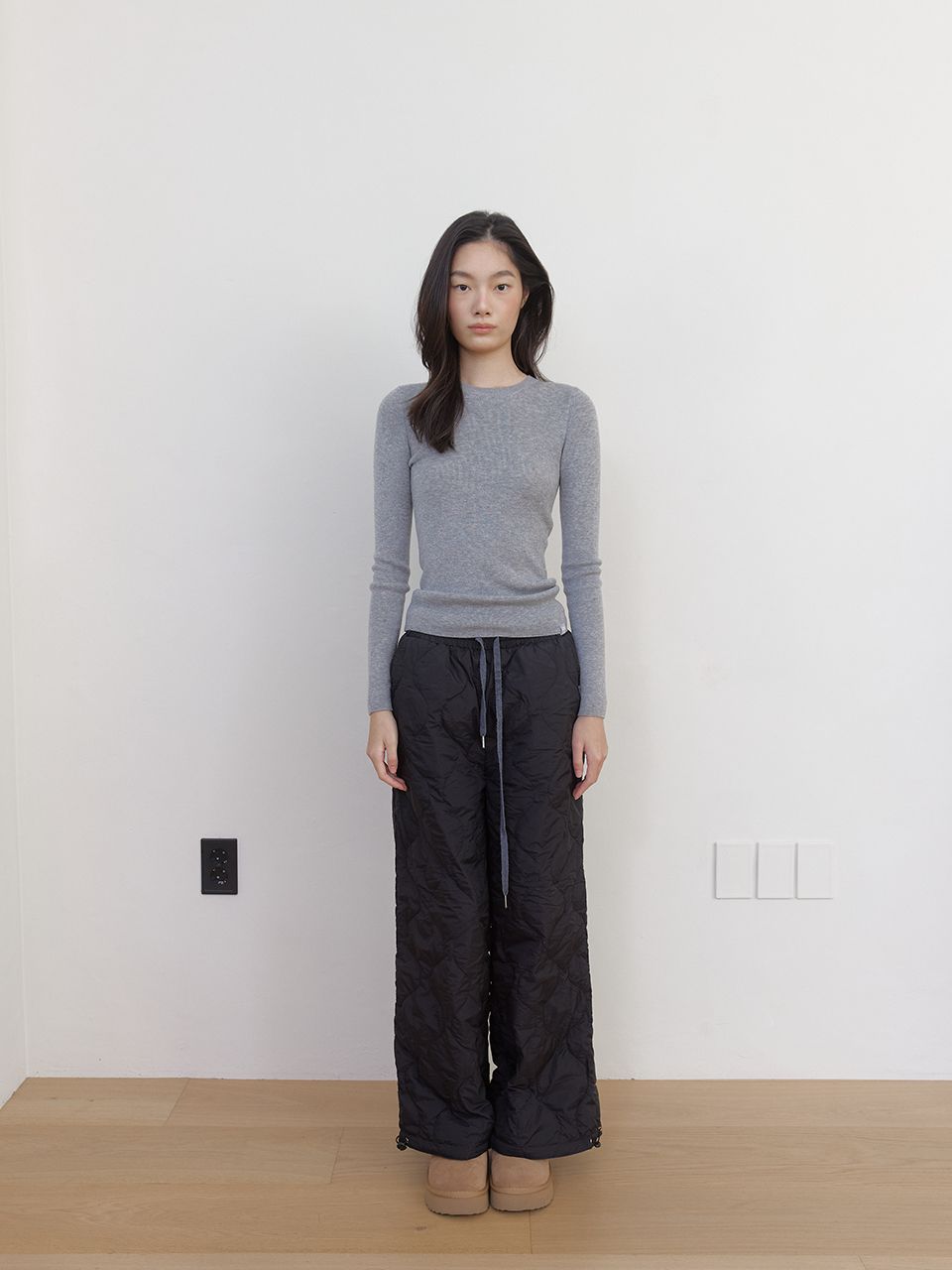 AS BASIC ウールラウンドニット (グレー) | ASURA | HANA(ハナ) #11