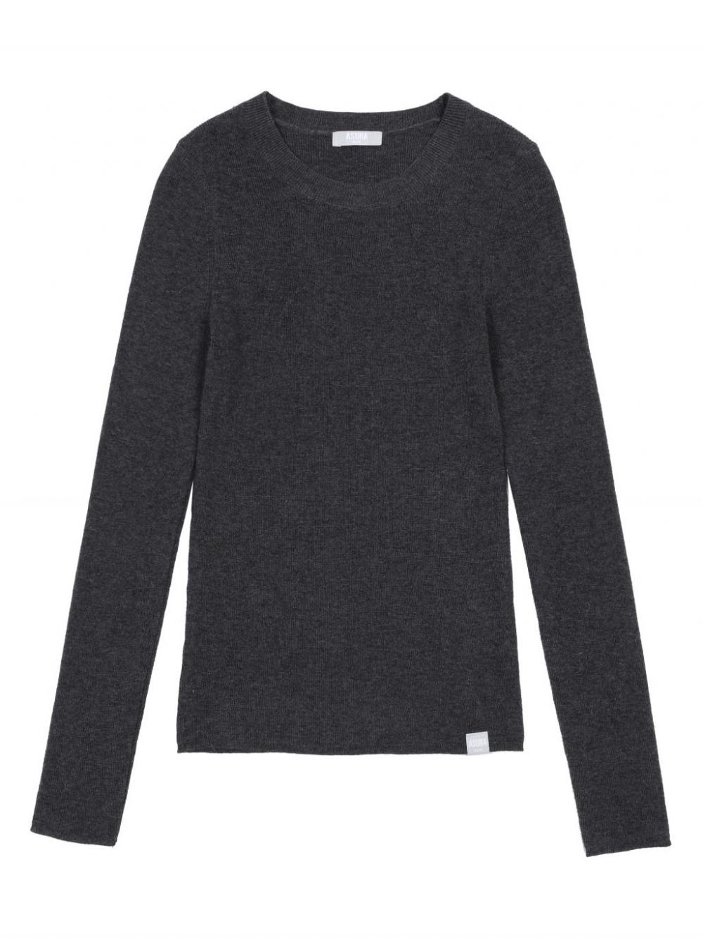 AS BASIC ウールラウンドニット (ダークグレー) | ASURA | HANA(ハナ) #13