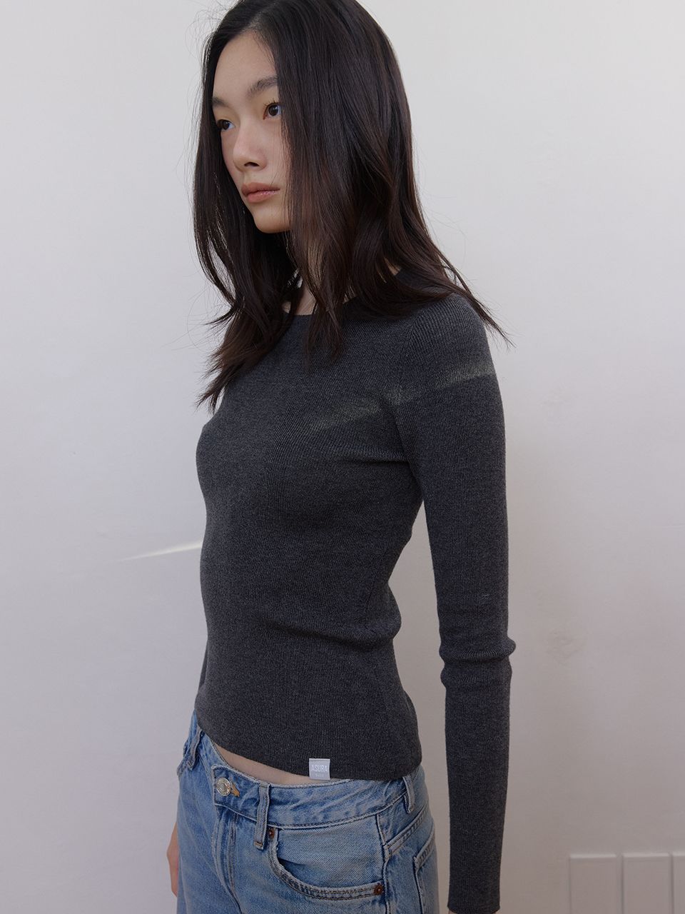 AS BASIC ウールラウンドニット (ダークグレー) | ASURA | HANA(ハナ) #8