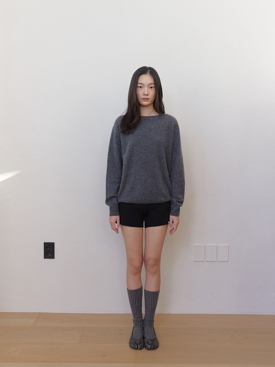 AS BASIC ウールホールガーメントニット (ダークグレー) | ASURA | HANA(ハナ) #12