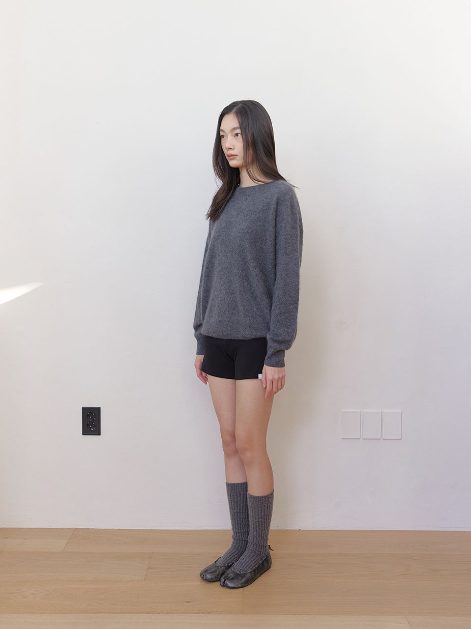 AS BASIC ウールホールガーメントニット (ダークグレー) | ASURA | HANA(ハナ) #13