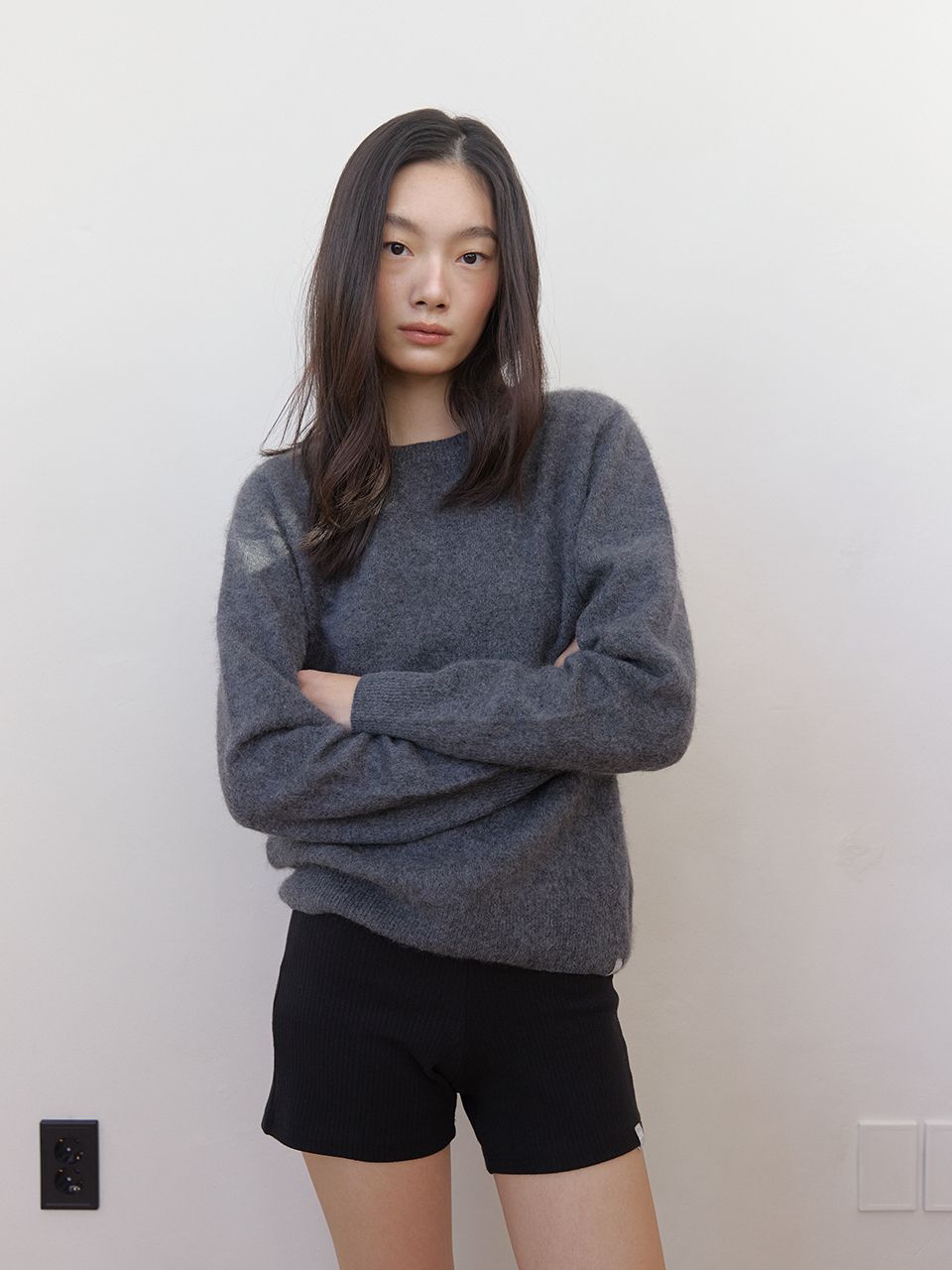 AS BASIC ウールホールガーメントニット (ダークグレー) | ASURA | HANA(ハナ) #4