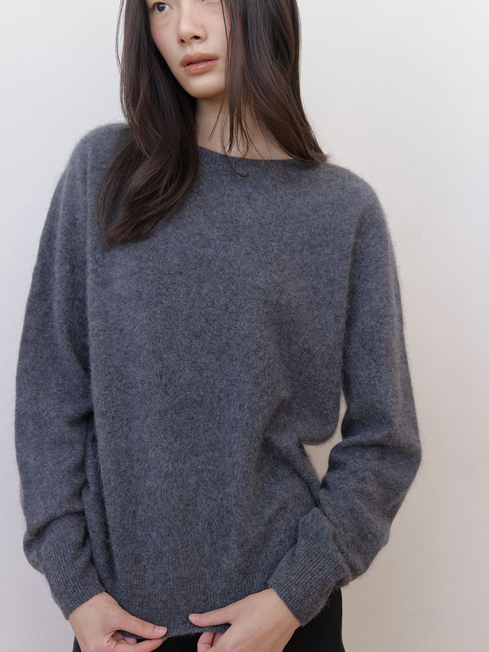 AS BASIC ウールホールガーメントニット (ダークグレー) | ASURA | HANA(ハナ) #5