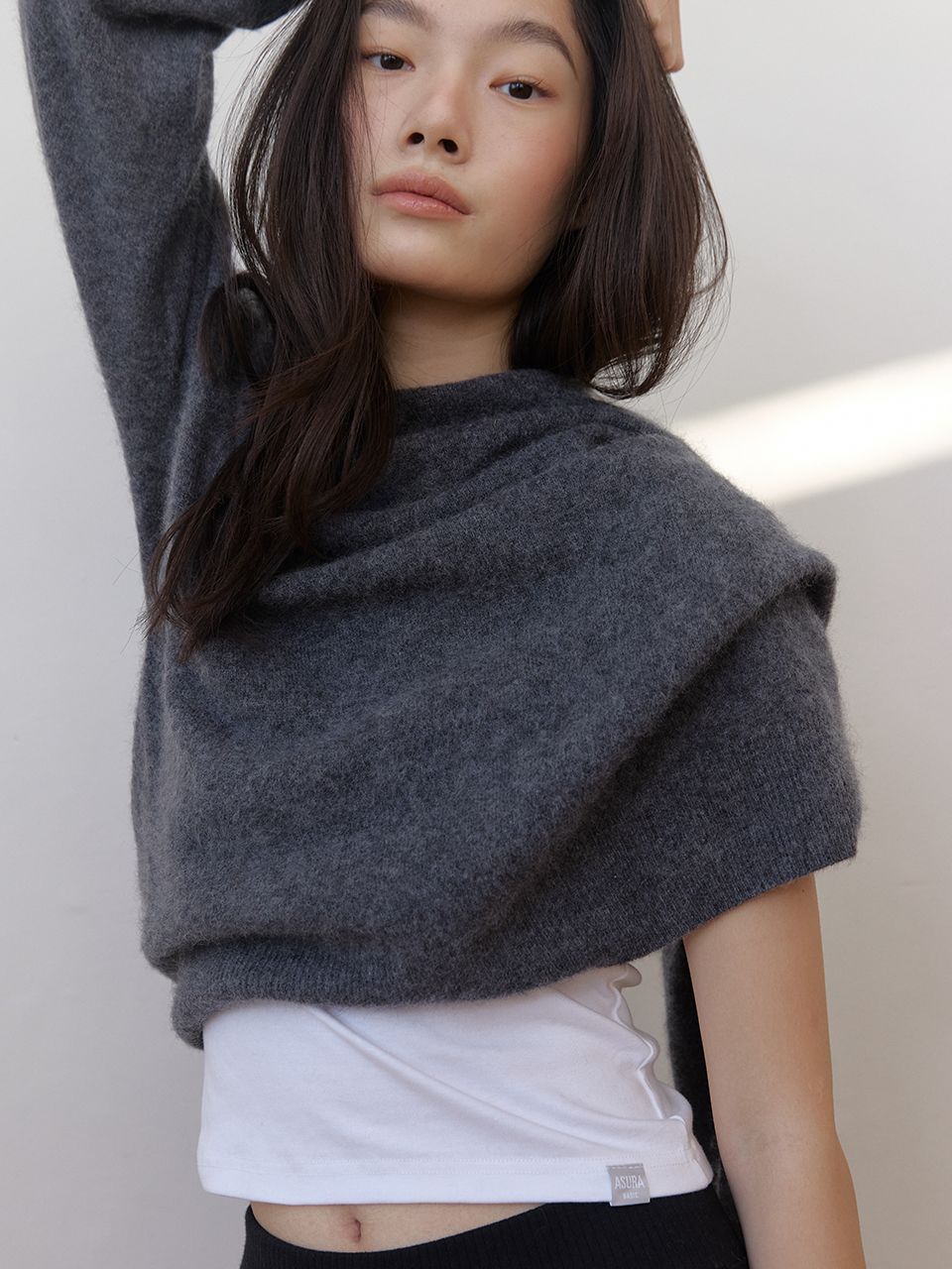 AS BASIC ウールホールガーメントニット (ダークグレー) | ASURA | HANA(ハナ) #6