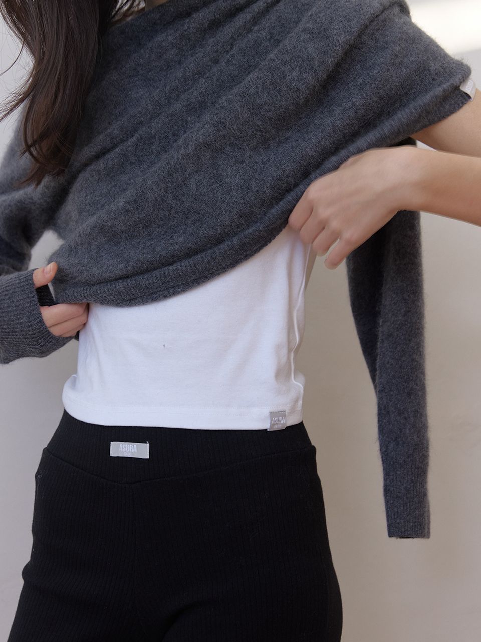AS BASIC ウールホールガーメントニット (ダークグレー) | ASURA | HANA(ハナ) #8