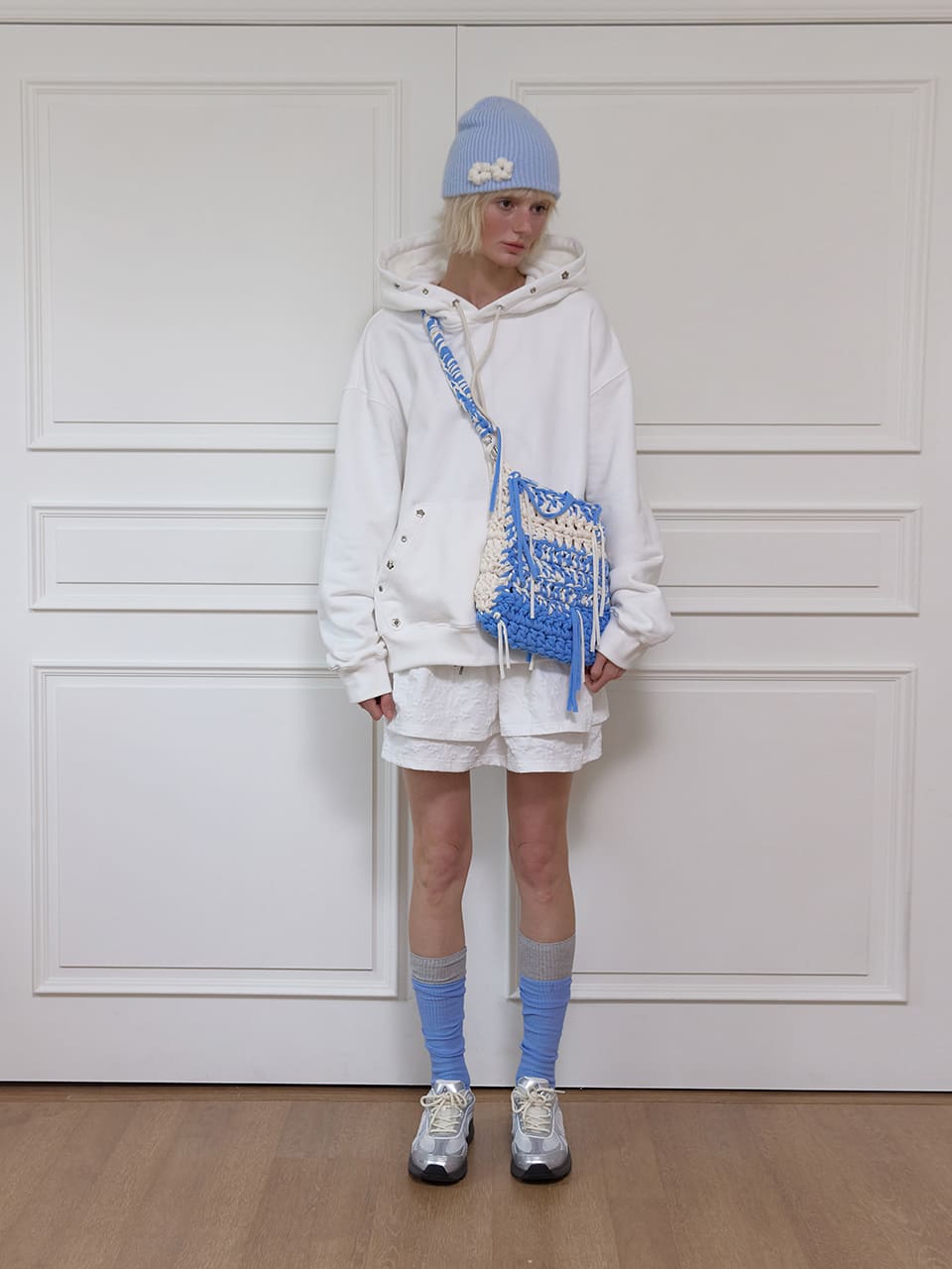 フラワーフレーク ビーニー - スカイブルー | MEENDERI | HANA(ハナ) #2