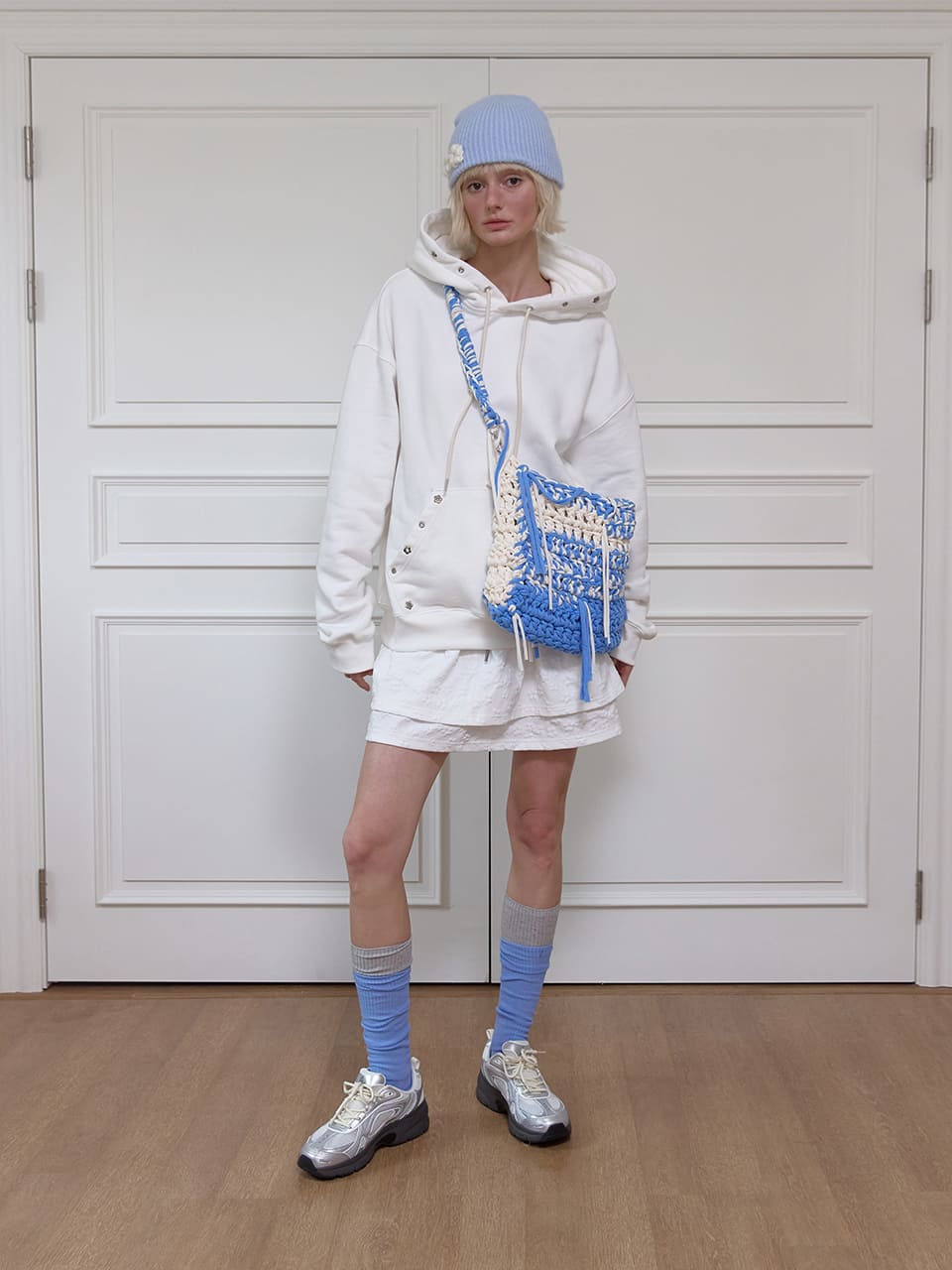 フラワーフレーク ビーニー - スカイブルー | MEENDERI | HANA(ハナ) #3