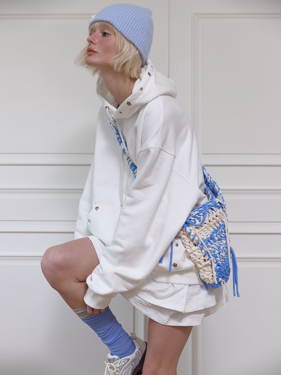 フラワーフレーク ビーニー - スカイブルー | MEENDERI | HANA(ハナ) #8