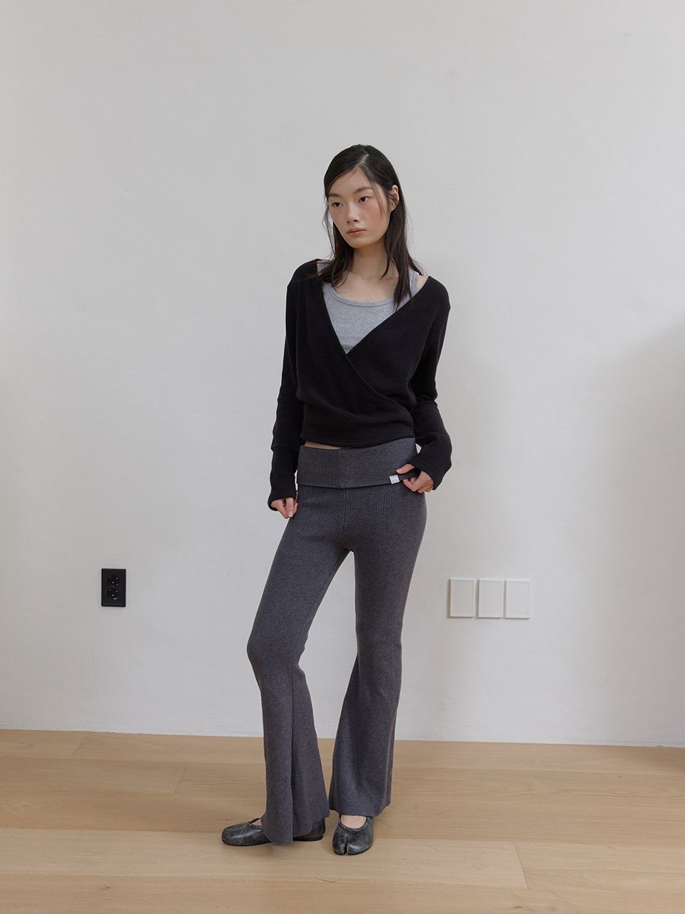 AS BASIC フォールドパンツ (チャコール) | ASURA | HANA(ハナ) #11