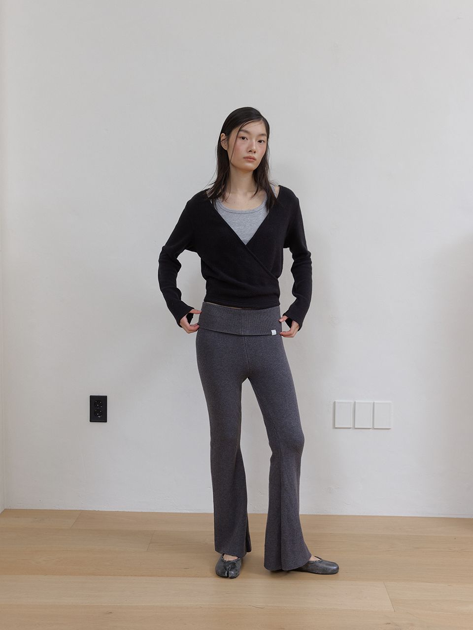 AS BASIC フォールドパンツ (チャコール) | ASURA | HANA(ハナ) #12