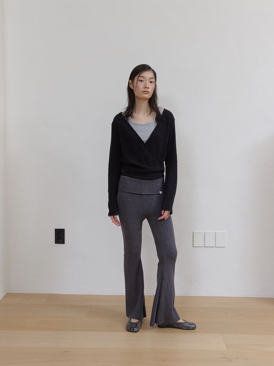 AS BASIC フォールドパンツ (チャコール) | ASURA | HANA(ハナ) #13