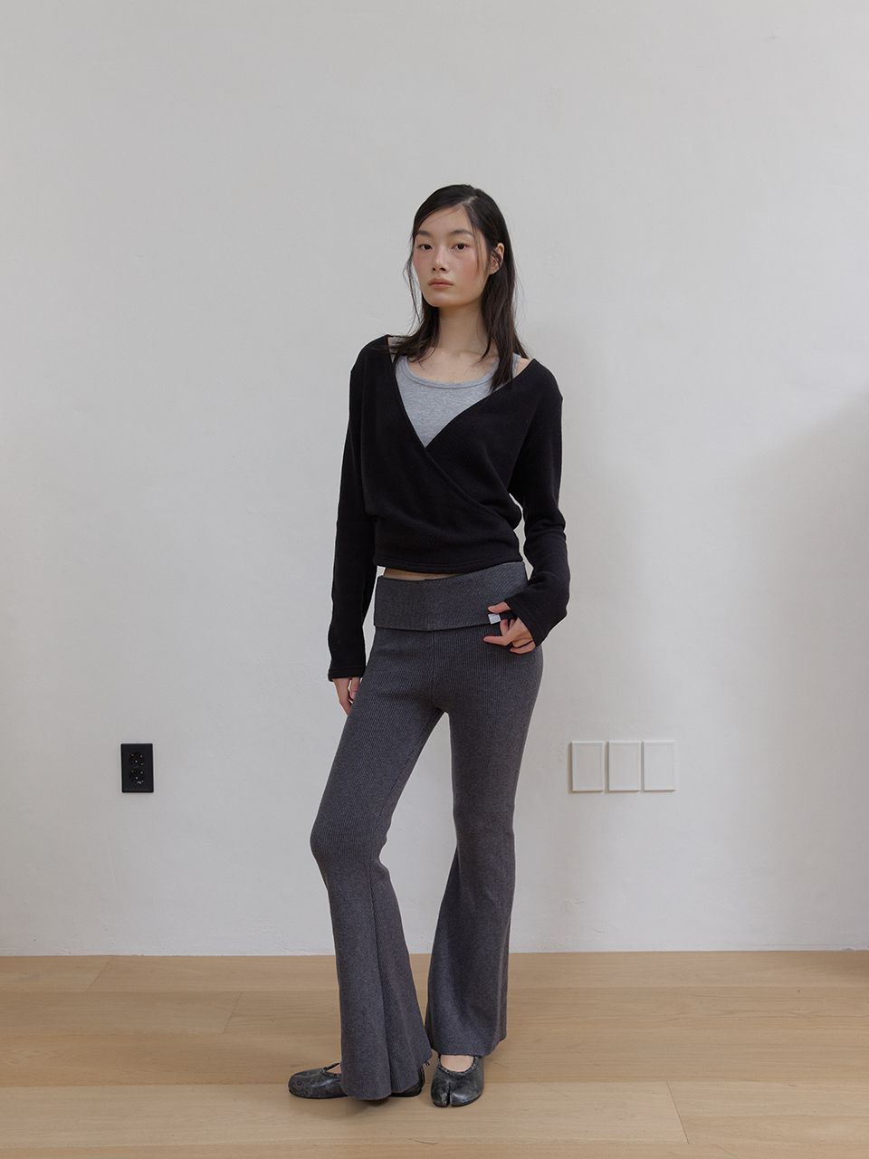 AS BASIC フォールドパンツ (チャコール) | ASURA | HANA(ハナ) #3