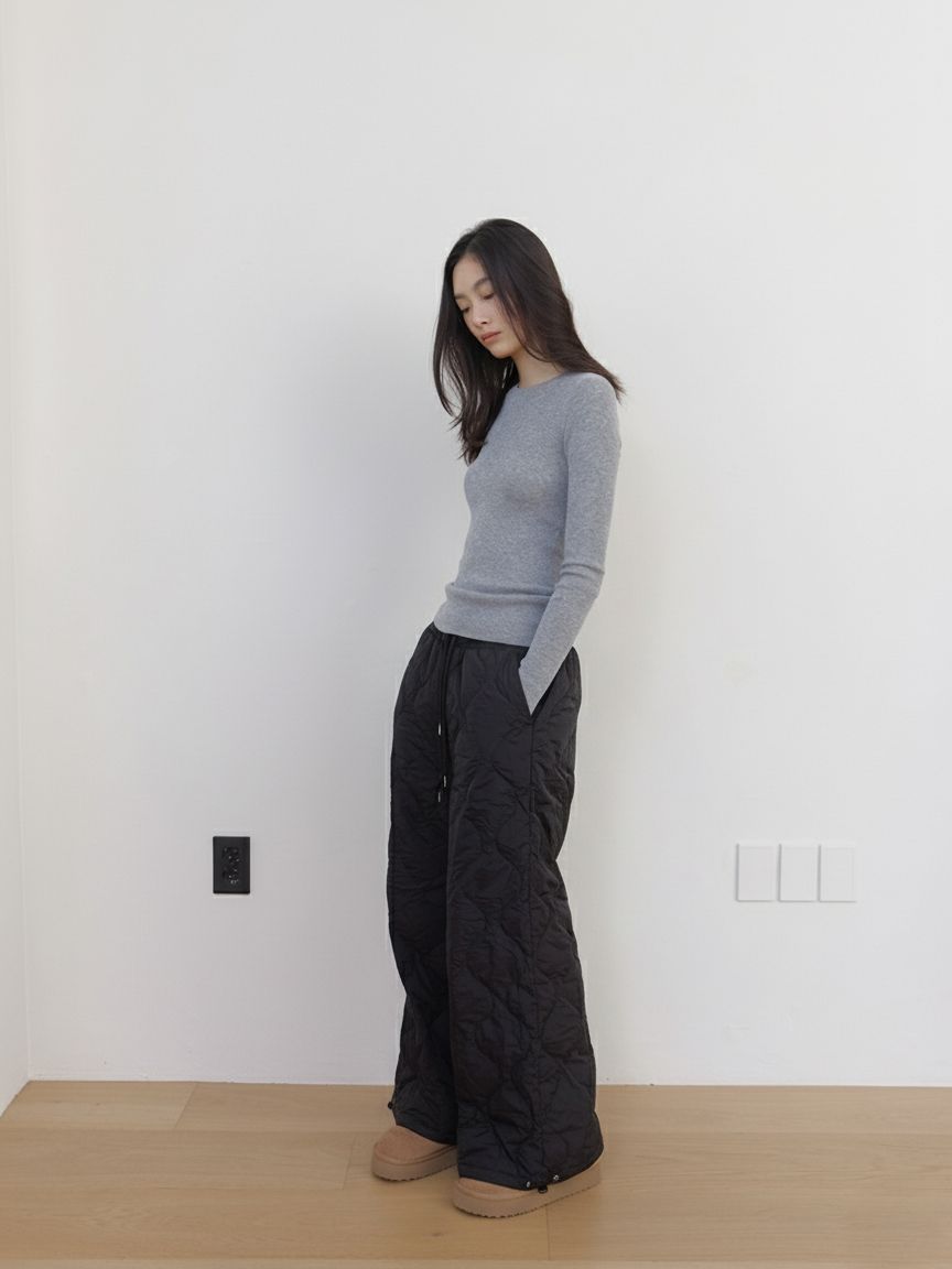 AS BASIC ダックダウンパンツ (ブラック) | ASURA | HANA(ハナ) #3