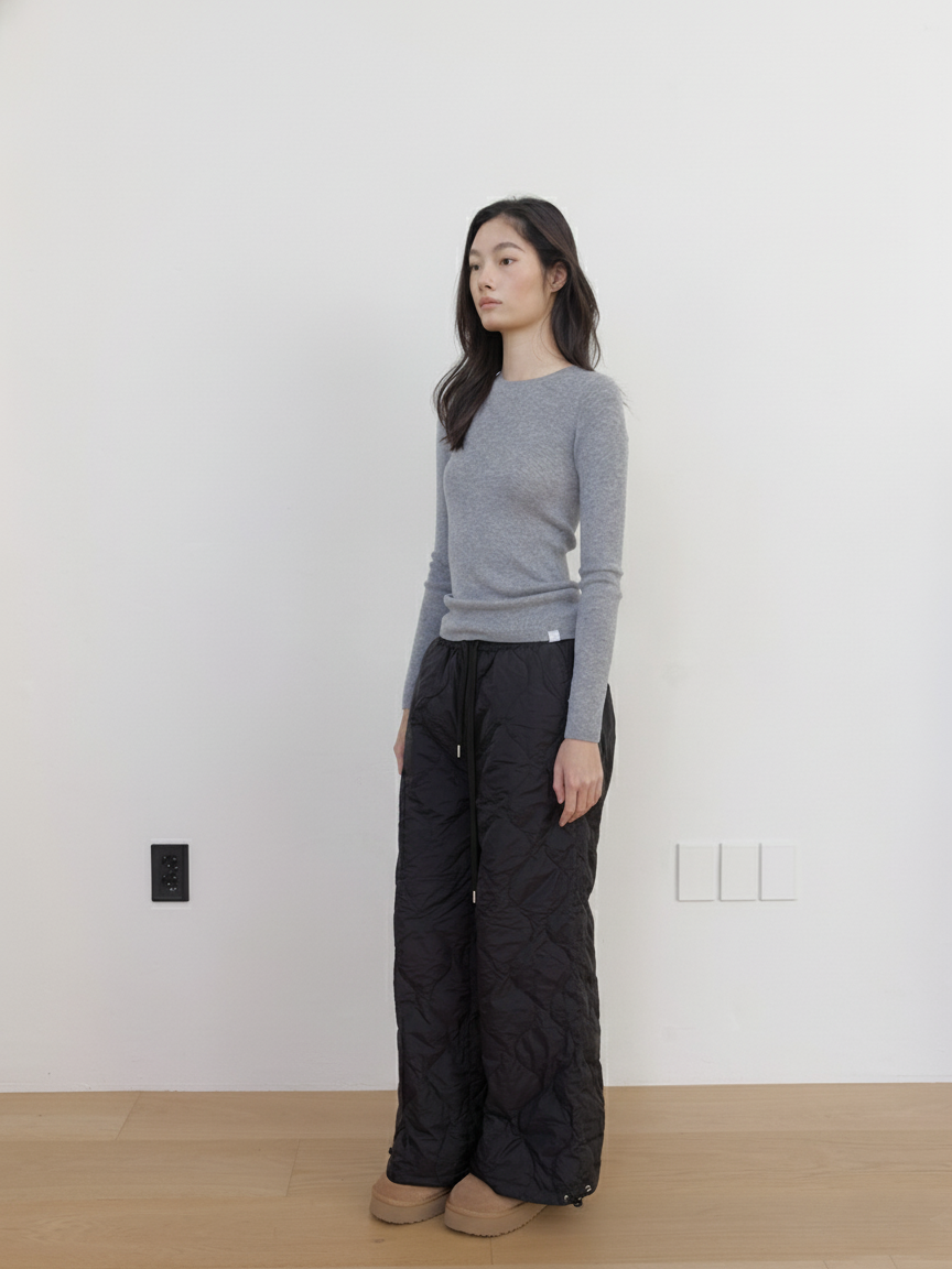 AS BASIC ダックダウンパンツ (ブラック) | ASURA | HANA(ハナ) #9