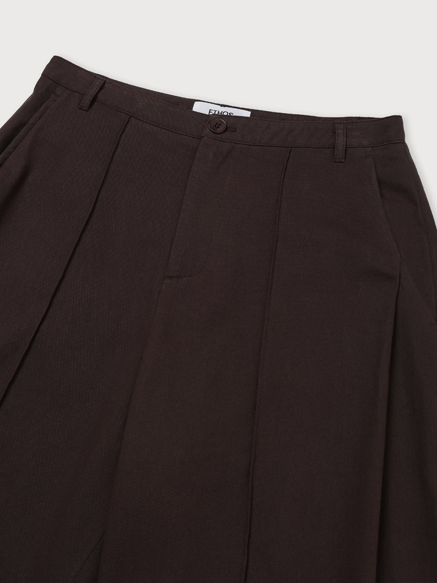 WIDE CURVED PANTS_BROWN | ETHOS | HANA(ハナ) #9
