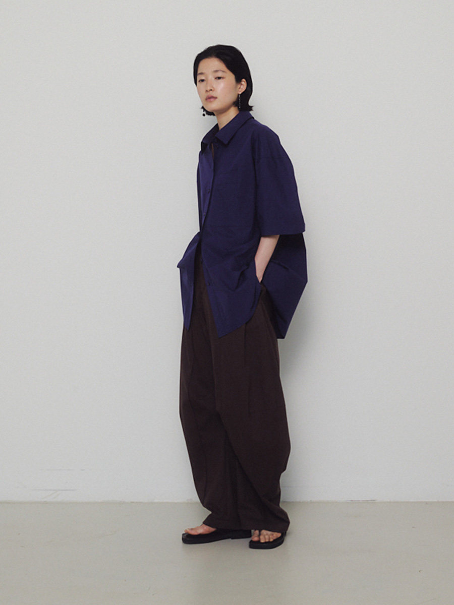 WIDE CURVED PANTS_BROWN | ETHOS | HANA(ハナ) #3