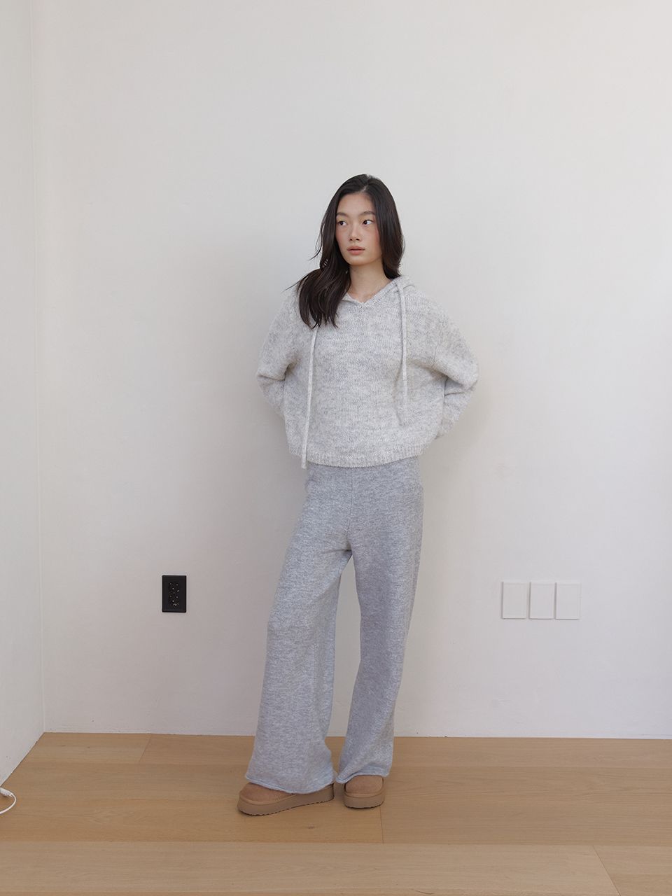 アズベーシック ウールニットフーディ（メランジグレー） | ASURA | HANA(ハナ) #2