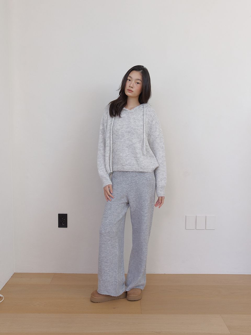 アズベーシック ウールニットフーディ（メランジグレー） | ASURA | HANA(ハナ) #3