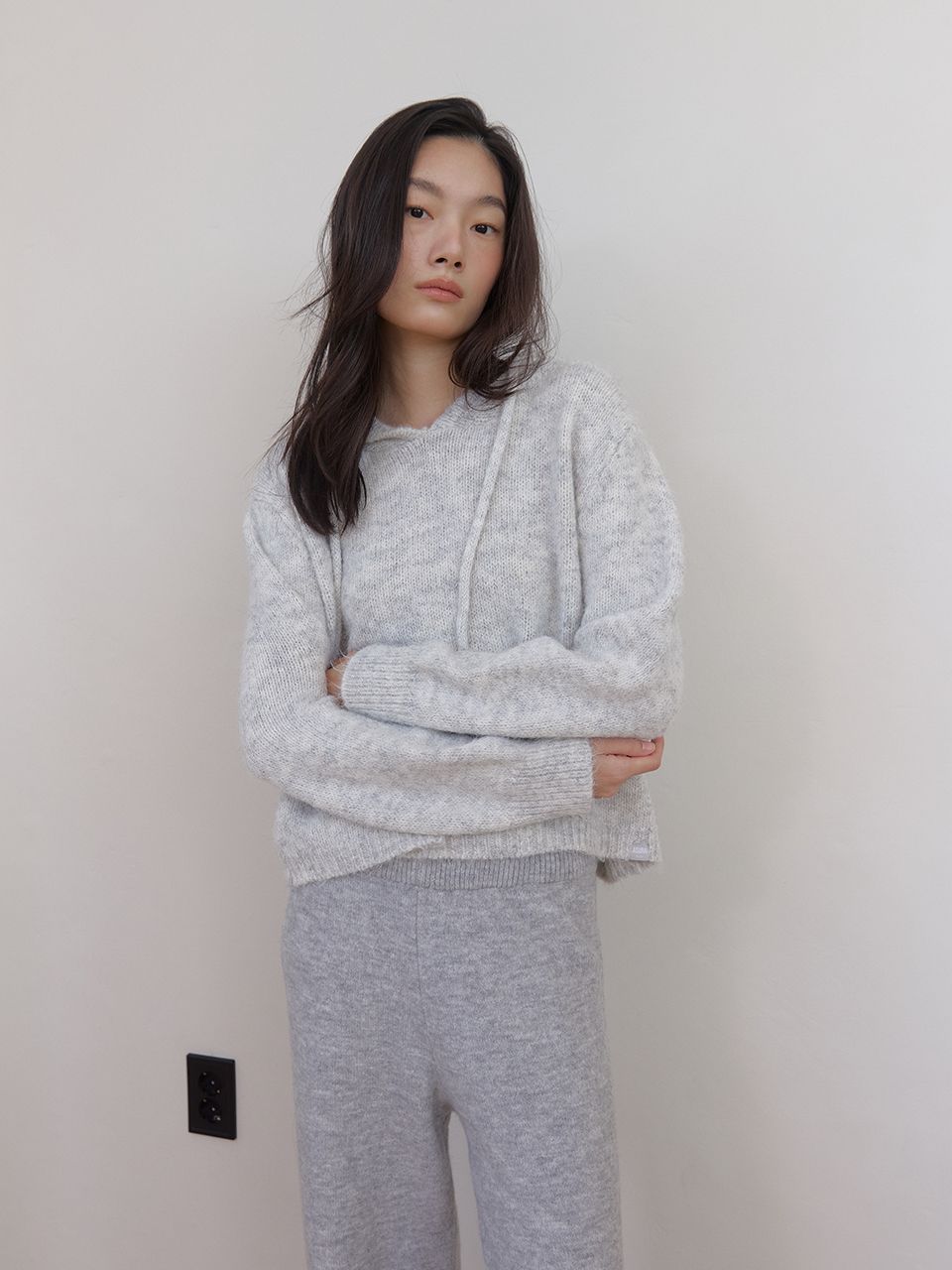 アズベーシック ウールニットフーディ（メランジグレー） | ASURA | HANA(ハナ) #6